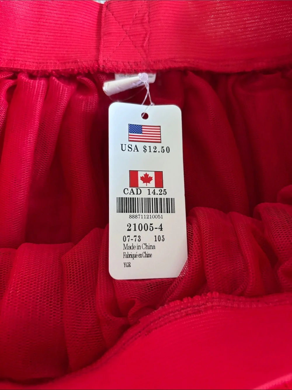 Claire's Bright Red Tulle Skater Skirt